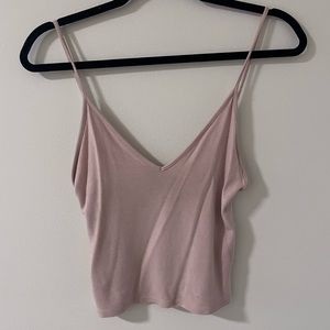 Dusty Pink Brandy Melville V-Neck Sphagetti Strap Top